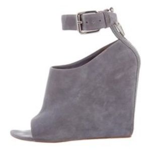 Alexander Wang Suede Peep-Toe Wedge